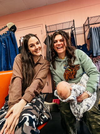 Mossy Green Grizzly Cowboy Hoodie