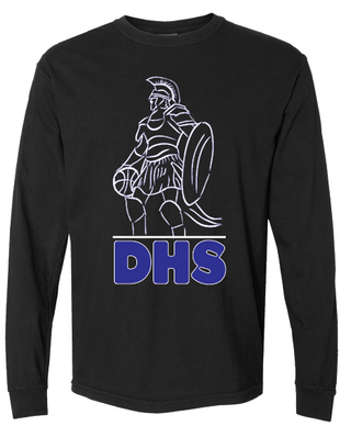 Comfort Colors Trojan Basketball Long Sleeve Tshirt