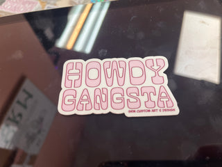 Howdy Gangsta Pink Sticker