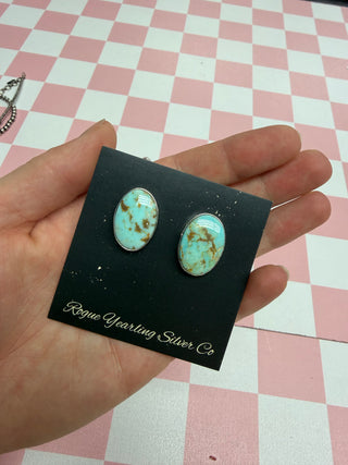 Turquoise and Brown Stud Earrings