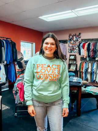 PEACE LOVE & COWSH!T Crewneck