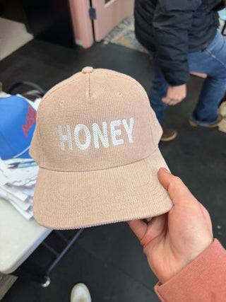 Pink Corduroy Honey Cap