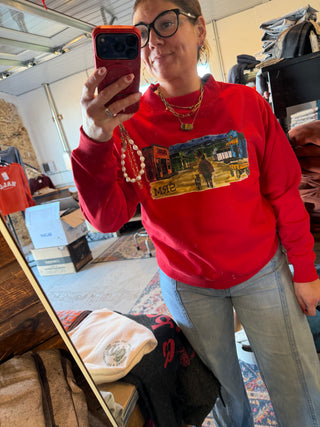 Wild West Mock Neck Crewneck