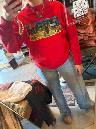 Wild West Mock Neck Crewneck