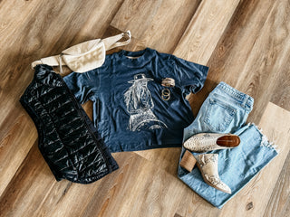 Outlaw Boxy T in Denim