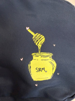 Navy Belt Bag with Honey Pot Design