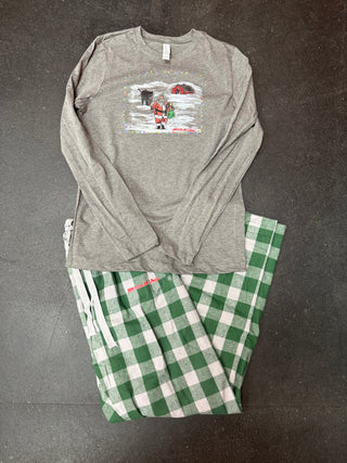 Run, Run Santa Women's Flannel Pants