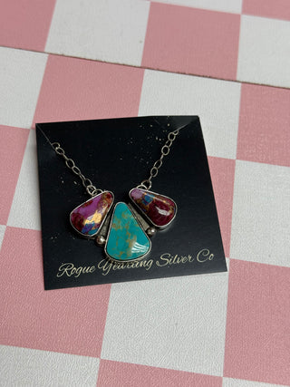 Royston/Purple Dalia Three Stone Cluster