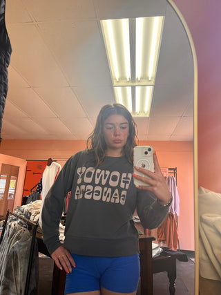 Howdy Gangsta Pepper Gray Lightweight Crew