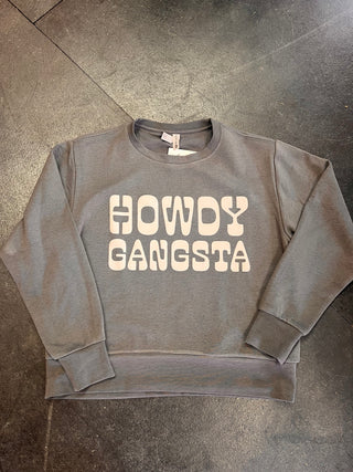 Howdy Gangsta Pepper Gray Lightweight Crew