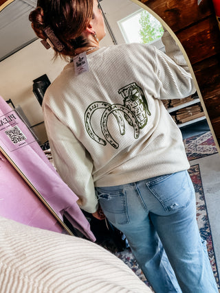 Horseshoes and Hand Grenades Corded Crewneck