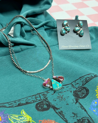 Flowered Longhorn Hoodie